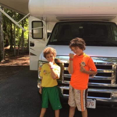 Our family preparing for with an RV travel day kids