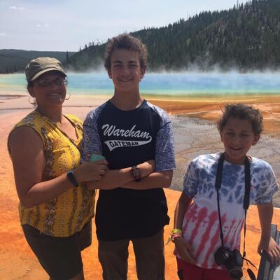 Family visiting one of the best national parks for RV camping with kids