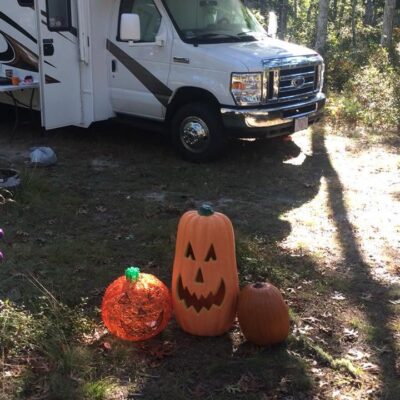 Family RV during Nickerson State Park camping on Cape Cod